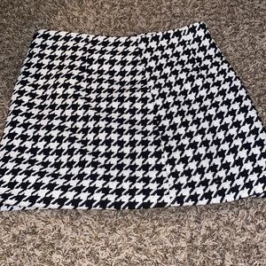 Houndstooth thick knit skirt